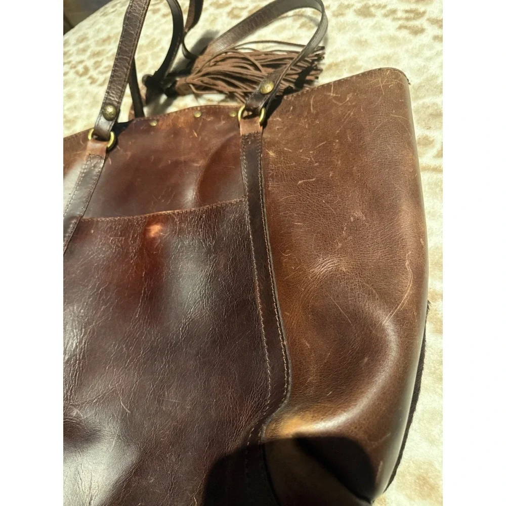 Womens Patricia Nash Calf Hair Leather Purse Hang Bag Hobo Shoulder Bag
